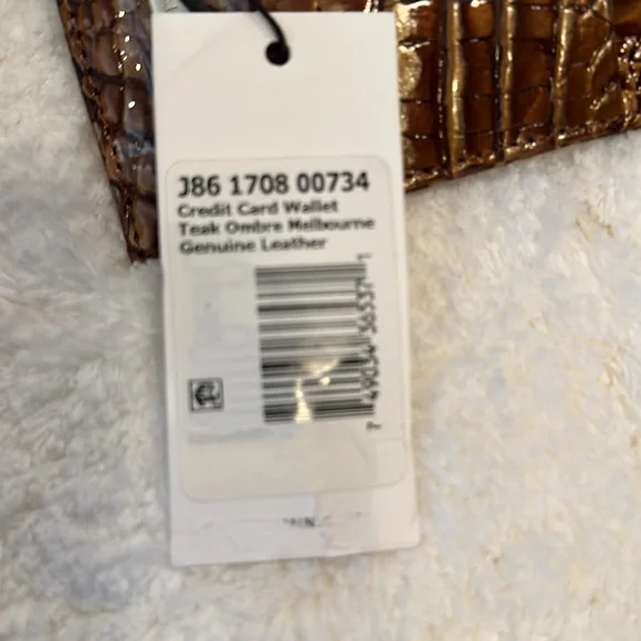 NWT Brahmin Credit Card Wallet Teak Ombré Melbourne Genuine Leather - Picture 5 of 5